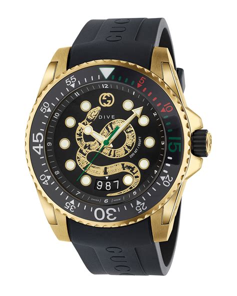 gucci 45mm dive watch snake|Gucci snake watch men's.